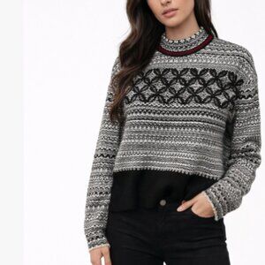 MIA Fair Isle Nordic Pattern Sweater Cozy Winter Knit Size Small Cottagecore